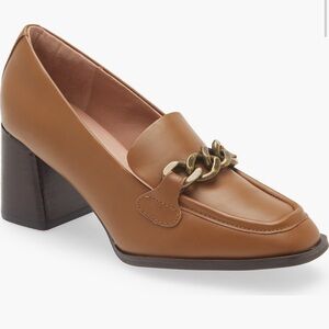 Bernice Loafer Pump Nordstrom Brown Leather Block Heel Loafers - DC